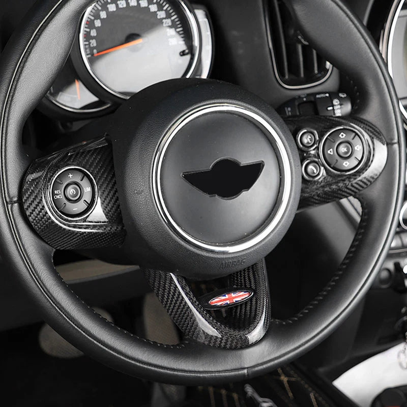 Accesorios interiores de coche para Mini Cooper F54 F55 F56 F57 F60, fibra de carbono auténtica, pegatina decorativa, pieza protectora para coche.