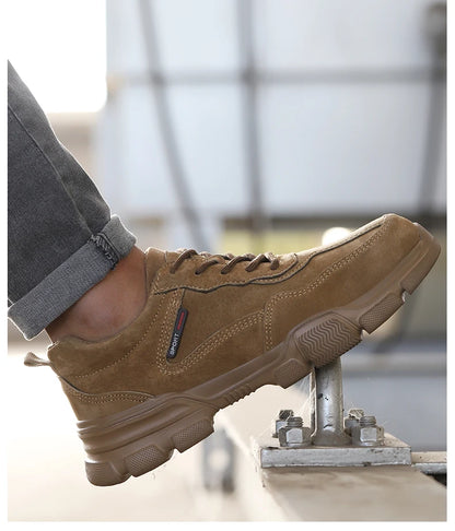 Work Safety Shoes Men Slip On Lightweight Steel Toe Shoes Women Indestructible Anti-puncture Work Shoes Men Sneakers