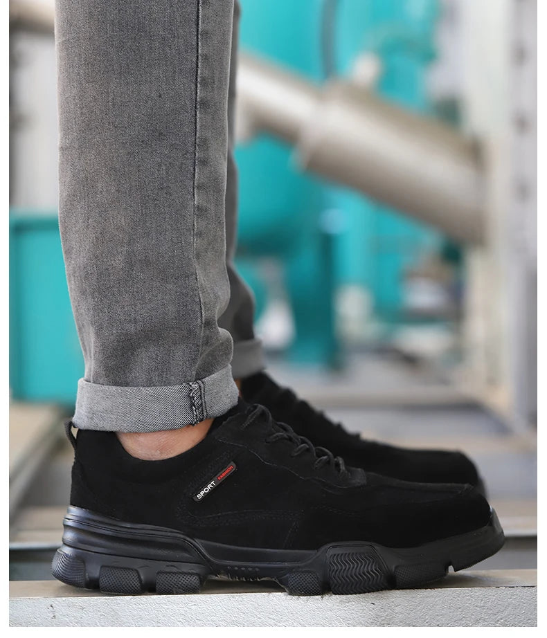 Work Safety Shoes Men Slip On Lightweight Steel Toe Shoes Women Indestructible Anti-puncture Work Shoes Men Sneakers