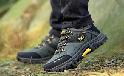 Botas de nieve de invierno para hombre, impermeables, de cuero, muy cálidas, para exteriores, senderismo, trabajo, talla 39-47