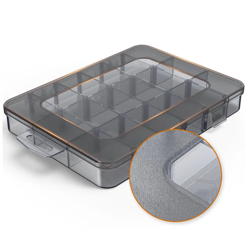 Organizador de 9 a 24 rejillas, contenedor de almacenamiento ajustable, compartimento de plástico, caja de almacenamiento, soporte para tornillos, estuche, contenedor de exhibición