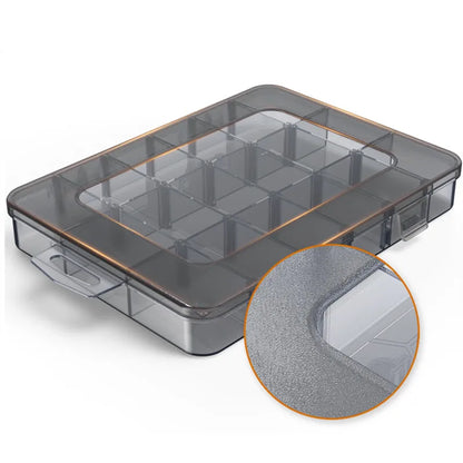 Organizador de 9 a 24 rejillas, contenedor de almacenamiento ajustable, compartimento de plástico, caja de almacenamiento, soporte para tornillos, estuche, contenedor de exhibición