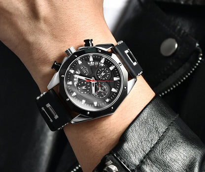 LIGE 2024 - Nuevos relojes de moda para hombre, marca superior de lujo, reloj deportivo de silicona, reloj de cuarzo con fecha, reloj de pulsera resistente al agua, cronógrafo