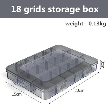 Organizador de 9 a 24 rejillas, contenedor de almacenamiento ajustable, compartimento de plástico, caja de almacenamiento, soporte para tornillos, estuche, contenedor de exhibición