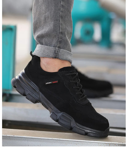 Work Safety Shoes Men Slip On Lightweight Steel Toe Shoes Women Indestructible Anti-puncture Work Shoes Men Sneakers