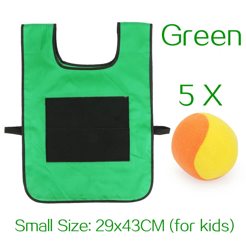 Chaleco deportivo para exteriores, con pelota adhesiva, para lanzar, ideal para niños.