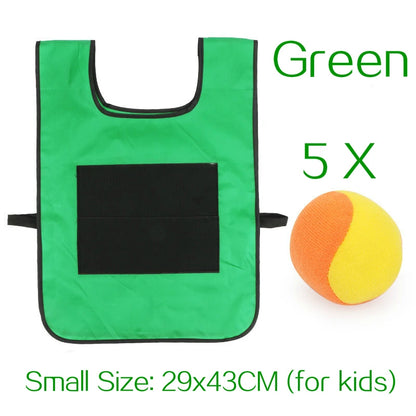 Chaleco deportivo para exteriores, con pelota adhesiva, para lanzar, ideal para niños.
