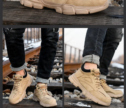Zapatos de seguridad para hombre y mujer 2024, ligeros, indestructibles, con puntera de acero y plantilla de Kevlar.