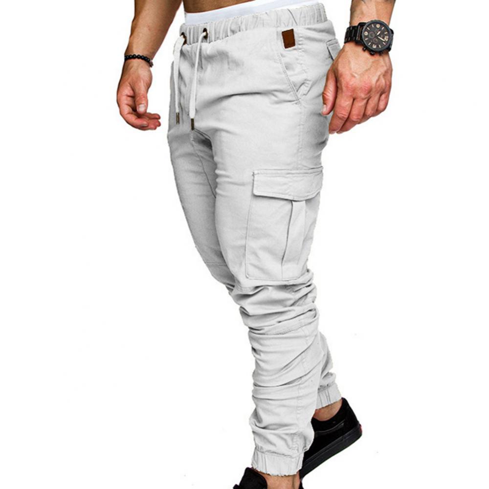 Sweatpants  Streetwear Trousers Men's Pants Waist Drawstring Ankle Tied Skinny Cargo Pants Men Casual Solid Color Pants