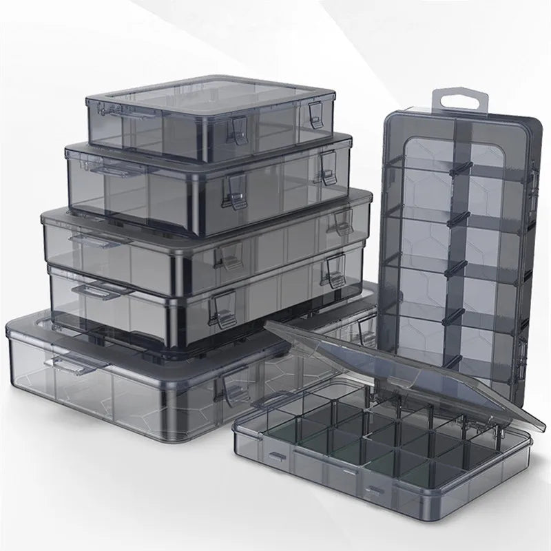 Organizador de 9 a 24 rejillas, contenedor de almacenamiento ajustable, compartimento de plástico, caja de almacenamiento, soporte para tornillos, estuche, contenedor de exhibición