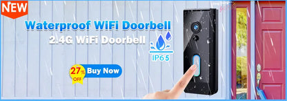 Videoportero Tuya WiFi 1080P HD con batería, visión nocturna, seguridad y control por app (Alexa, Google).