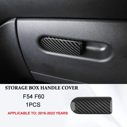 Accesorios interiores de coche para Mini Cooper F54 F55 F56 F57 F60, fibra de carbono auténtica, pegatina decorativa, pieza protectora para coche.