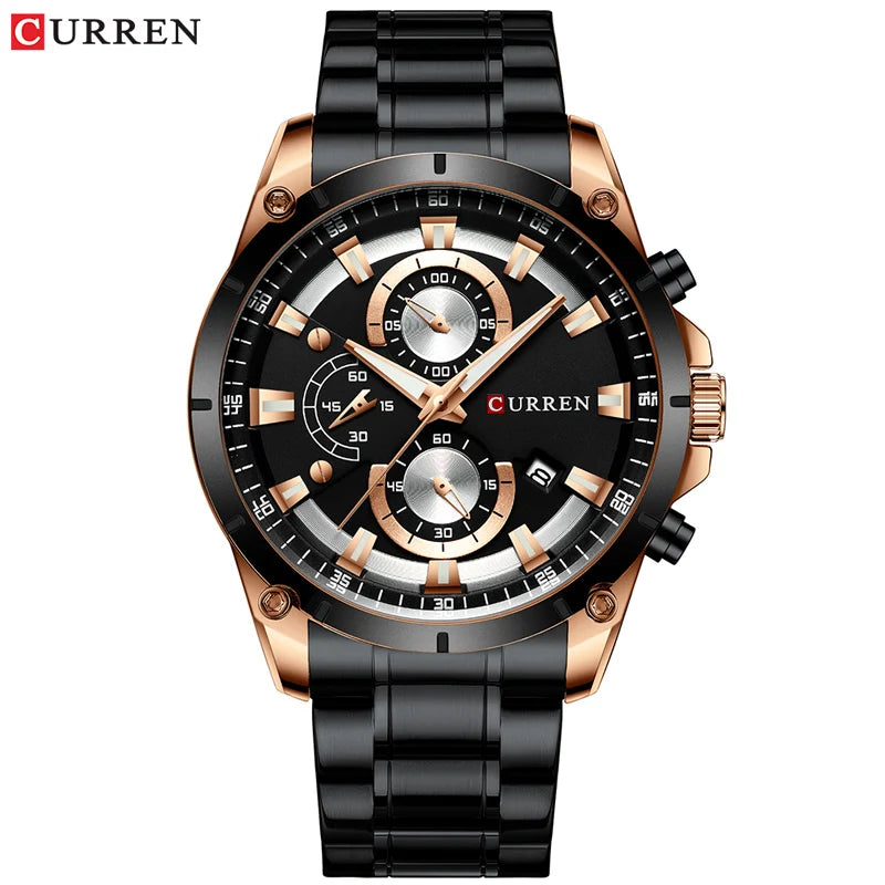 Relojes de oro para hombre, marca superior de lujo CURREN, reloj de pulsera de cuarzo, reloj de negocios deportivo e informal de moda, reloj para hombre, reloj para hombres