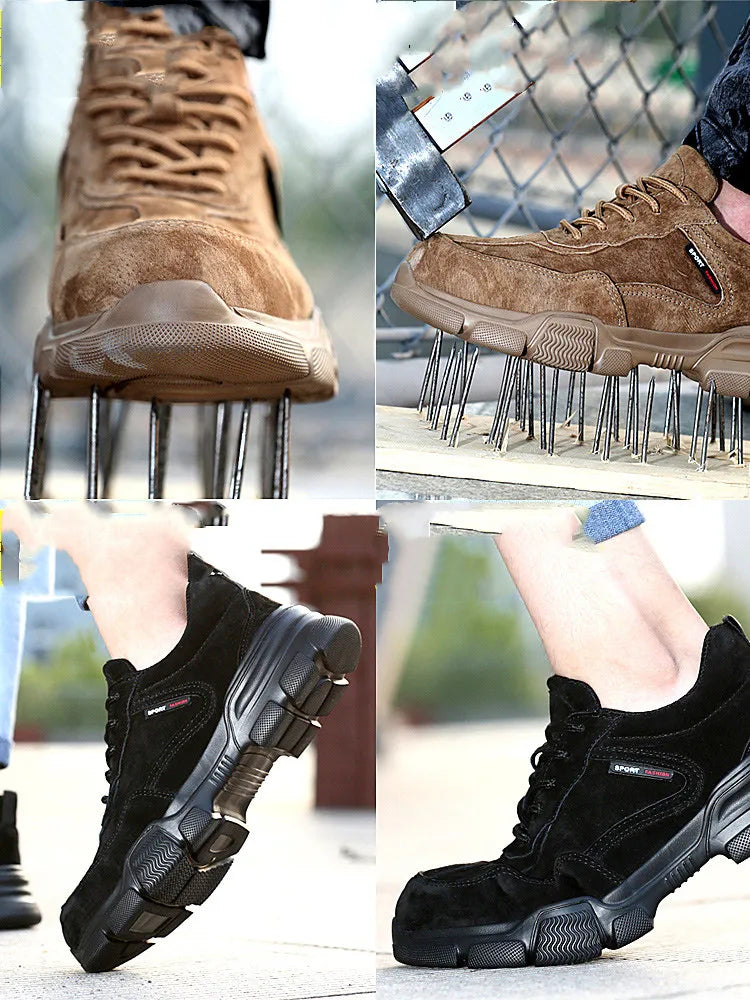 Work Safety Shoes Men Slip On Lightweight Steel Toe Shoes Women Indestructible Anti-puncture Work Shoes Men Sneakers