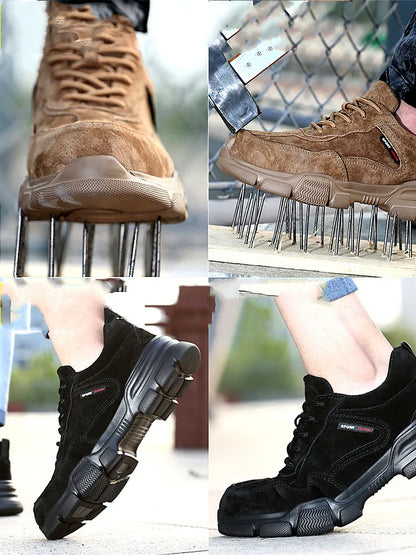 Work Safety Shoes Men Slip On Lightweight Steel Toe Shoes Women Indestructible Anti-puncture Work Shoes Men Sneakers