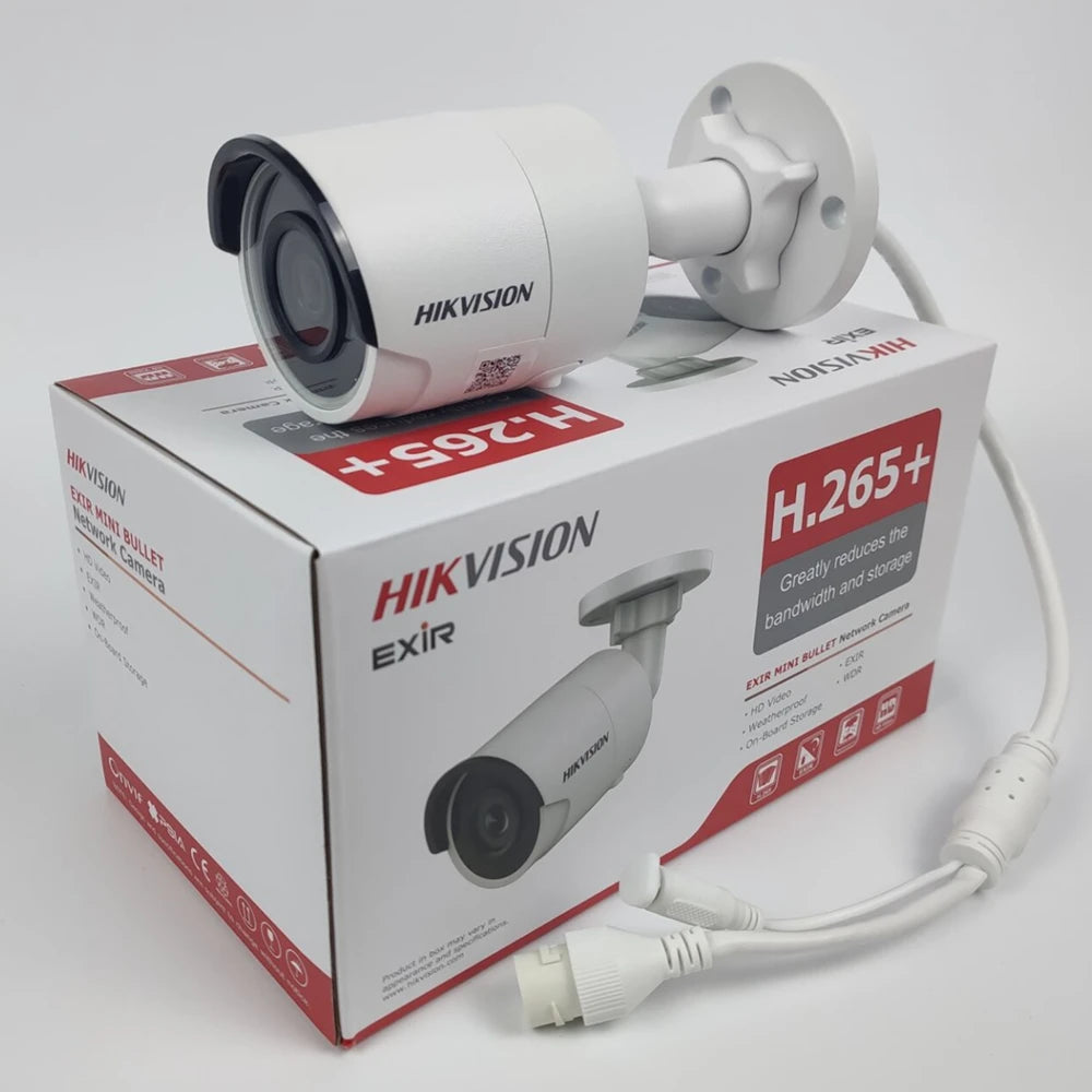 Cámara de red tipo bala fija mini Hikvision DS-2CD2063G2-I de 6 MP, IP67, PoE, IR, CCTV para exteriores, WDR (original en inglés).