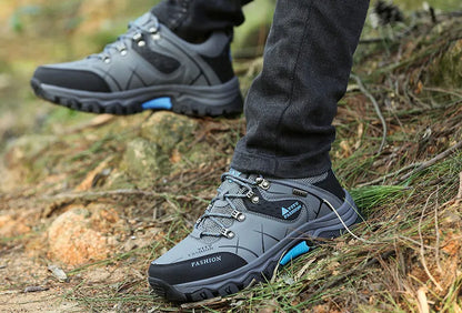 Botas de nieve de invierno para hombre, impermeables, de cuero, muy cálidas, para exteriores, senderismo, trabajo, talla 39-47