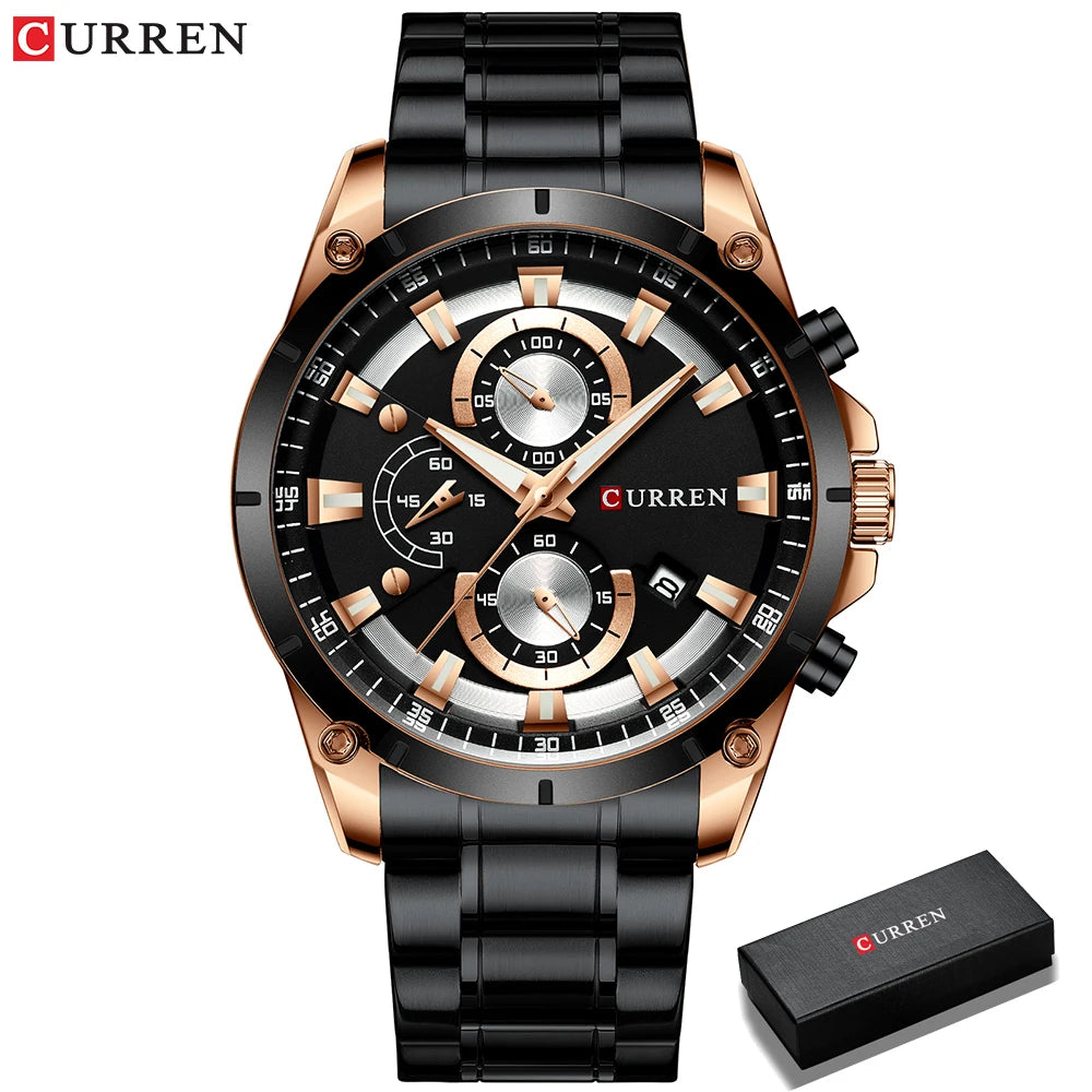 Relojes de oro para hombre, marca superior de lujo CURREN, reloj de pulsera de cuarzo, reloj de negocios deportivo e informal de moda, reloj para hombre, reloj para hombres