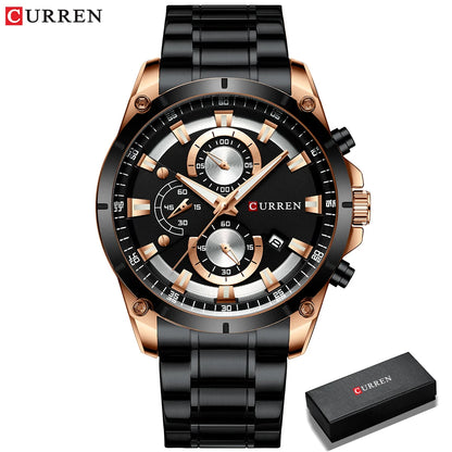 Relojes de oro para hombre, marca superior de lujo CURREN, reloj de pulsera de cuarzo, reloj de negocios deportivo e informal de moda, reloj para hombre, reloj para hombres