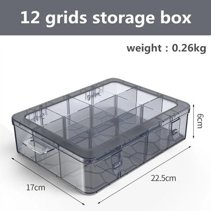 Organizador de 9 a 24 rejillas, contenedor de almacenamiento ajustable, compartimento de plástico, caja de almacenamiento, soporte para tornillos, estuche, contenedor de exhibición