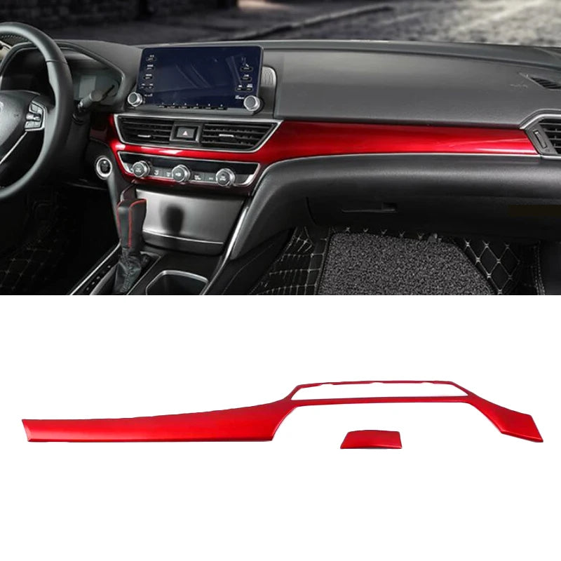 Embellecedor de marco para salida de aire interior de Honda Accord 10.º (2018-2020), color rojo, ABS, para palanca de cambios, reposabrazos.