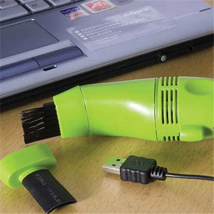 Aspiradora portátil USB pequeña con cepillo para polvo, teclado de computadora, teléfono, portátil, accesorios de limpieza universales