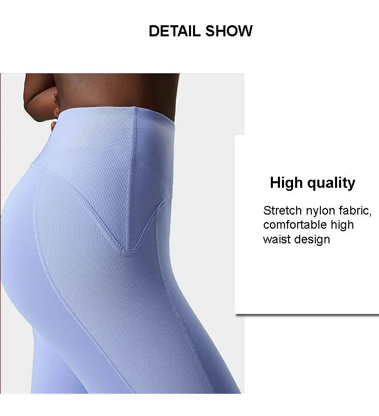 Pantalones de yoga para mujer, sensación de desnudez, alta elasticidad, nailon, cintura alta, leggings deportivos, realce, para correr, gimnasio, ropa deportiva femenina.