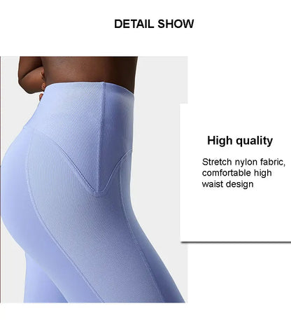 Pantalones de yoga para mujer, sensación de desnudez, alta elasticidad, nailon, cintura alta, leggings deportivos, realce, para correr, gimnasio, ropa deportiva femenina.