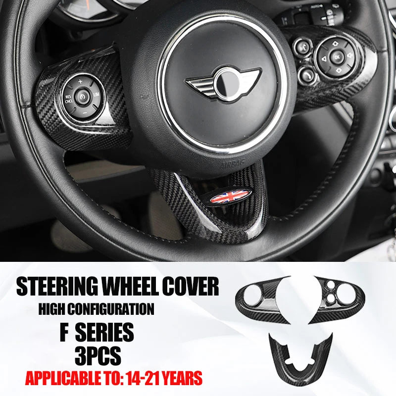 Accesorios interiores de coche para Mini Cooper F54 F55 F56 F57 F60, fibra de carbono auténtica, pegatina decorativa, pieza protectora para coche.