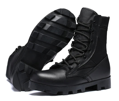 TaoBo 2024 Original Military Leather Boots Size 40-45 Men High Top Tactical Desert Combat Shoes SWAT Army Hiking Boot Zapatos
