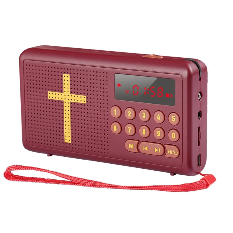 Reproductor de audio de la Biblia recargable con batería King James (versión antigua y nueva), cable de carga USB de 20 Hz y 20 KHz.