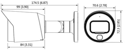 Cámara tipo bala Dahua HAC-HFW1509T-A-LED de 5 MP a color con luz estelar y HDCVI. Micrófono integrado. Compatible conmutable entre CVI/CVBS/AHD/TVI.