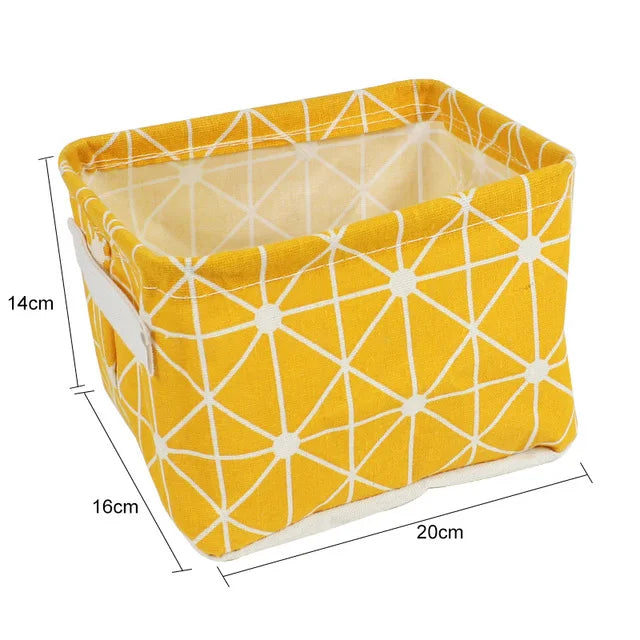 Organizador de almacenamiento de ropa interior, papelería de oficina, lino, caja de almacenamiento de escritorio, cesta de almacenamiento impermeable para juguetes y artículos diversos, cosméticos
