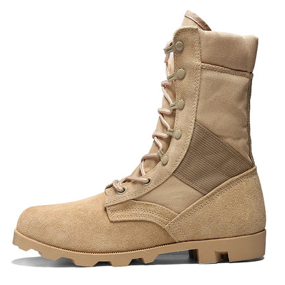 TaoBo 2024 Original Military Leather Boots Size 40-45 Men High Top Tactical Desert Combat Shoes SWAT Army Hiking Boot Zapatos