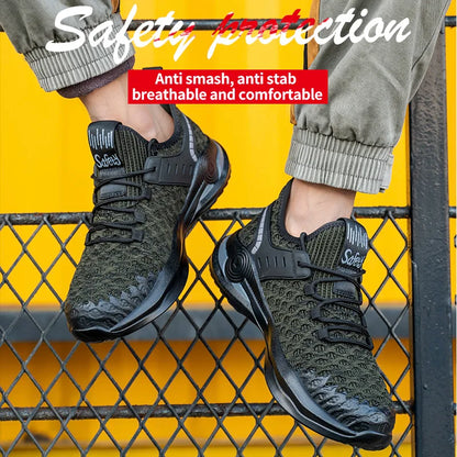 Zapatos de seguridad para hombre, tallas 37-50, botas con punta de acero, zapatillas de trabajo antiperforación, calzado masculino, zapatos de construcción indestructibles.