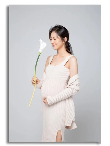 Vestido de maternidad para mujeres embarazadas, vestidos de fotografía, informal, de manga larga, color sólido, sexy, ajustado, Jersey, ropa, vestidos