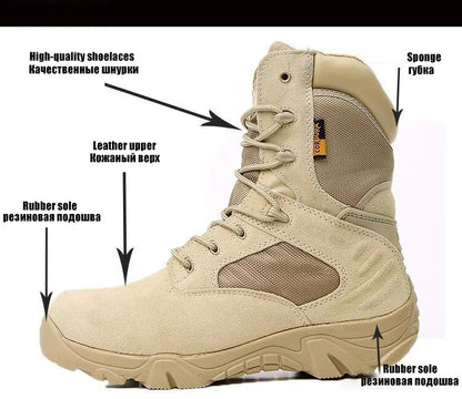 TaoBo Delta High Top Brand Men Combat Boots Sandy Black Size 13 Men Army Military Boots Men Desert Tactical Shoe Tacticos Feamle