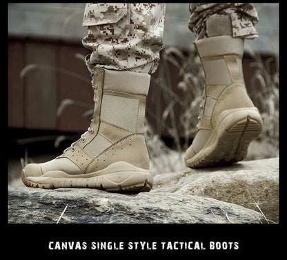 Summer Combat Boot Men Women Climbing Training Lightweight Waterproof Tactical Boots Outdoor Hiking Breathable Mesh Shoes