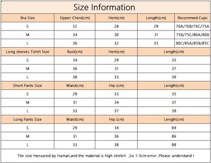 Conjunto de 2 piezas de yoga y gimnasio para mujer, con sujetador deportivo y camiseta de manga larga, leggings con cintura alta, chándal deportivo de moda para niñas.