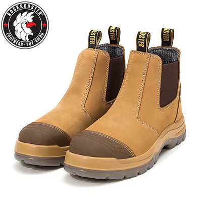 ROCKROOSTER Zapatos de senderismo para hombre, botas de caza impermeables, zapatos de seguridad de cuero, botines tácticos, zapatos de trabajo, zapatillas deportivas con punta de acero