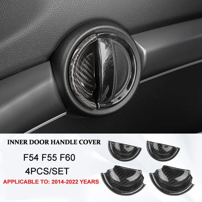 Accesorios interiores de coche para Mini Cooper F54 F55 F56 F57 F60, fibra de carbono auténtica, pegatina decorativa, pieza protectora para coche.