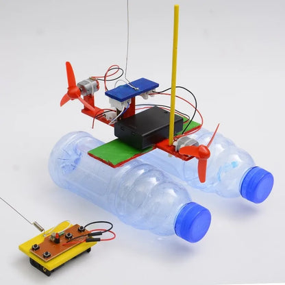 Juguetes pequeños de nueva tecnología 2021, modelo de barco de viento con control remoto para bricolaje, material de experimento científico, colección de regalos para niños