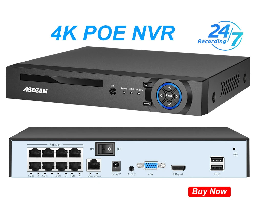 Cámara IP ASECAM 4K 8MP PTZ con zoom óptico 30X, IA, detección de vehículos, WDR, PoE, videovigilancia de seguridad CCTV, compatible con IMX415 Hikvision.