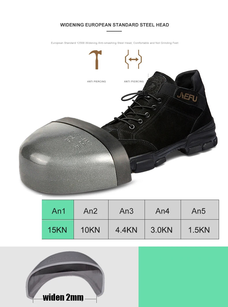 Work Sneakers Men Safety Shoes Steel Toe Cap Anticollision Fashion Outdoor Plus Size