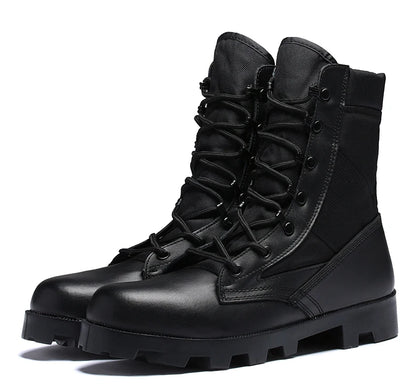 TaoBo 2024 Original Military Leather Boots Size 40-45 Men High Top Tactical Desert Combat Shoes SWAT Army Hiking Boot Zapatos