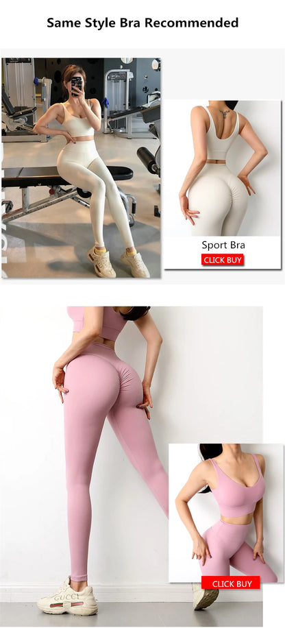 Pantalones de yoga para mujer con efecto push-up, tejido de tacto suave, leggings deportivos para gimnasio, mallas de cintura alta para entrenamiento y fitness, pantalones elásticos para realzar glúteos.