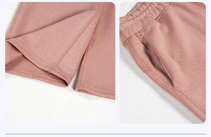 Pantalones de yoga de modal lavados con arena de alta calidad para mujer, mallas de capa de aire de cintura alta, pantalones deportivos rectos y holgados para correr y actividades de ocio.
