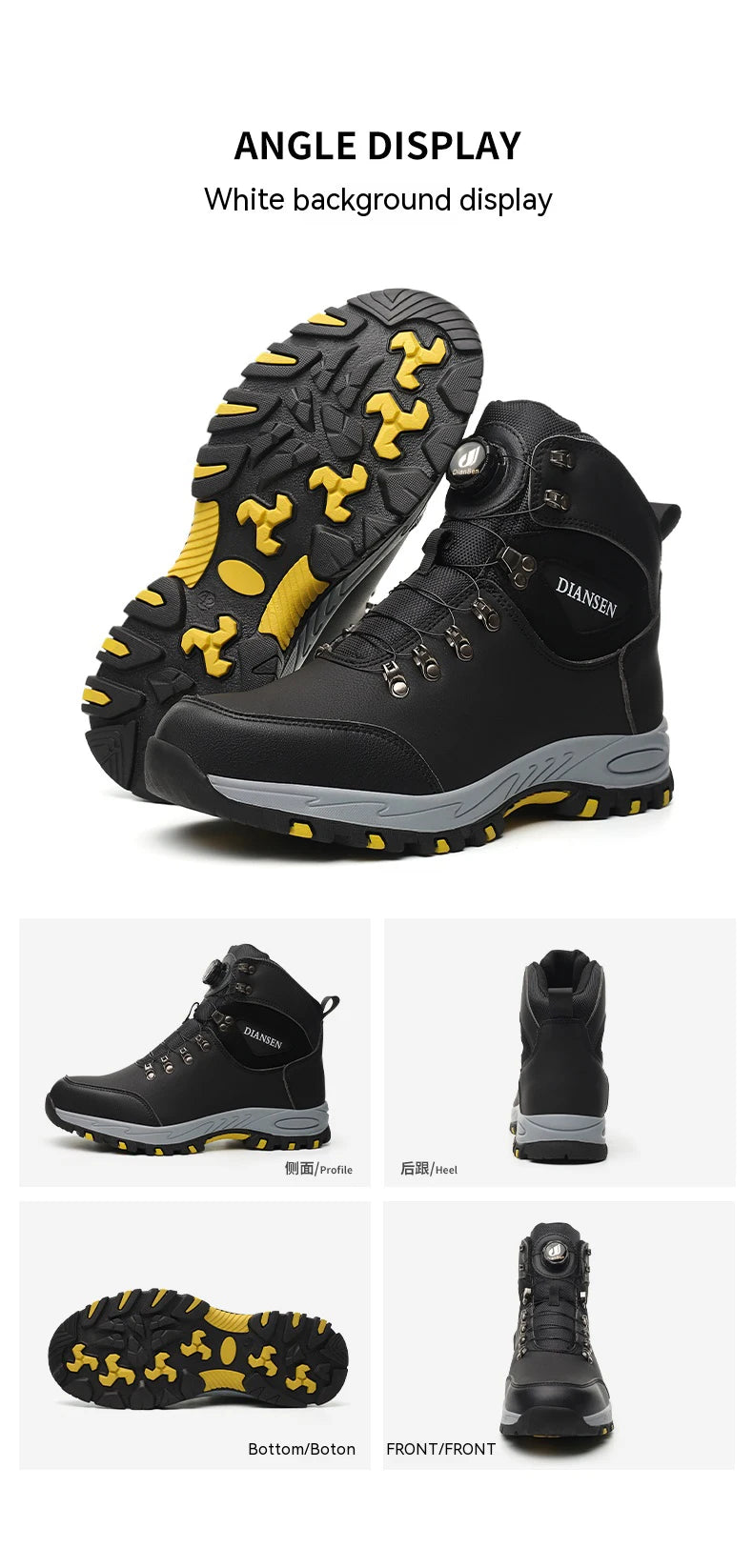 Zapatos de seguridad con botón giratorio, zapatillas de trabajo para hombre, zapatos indestructibles, zapatos de protección a prueba de pinchazos, botas de trabajo, botas tácticas.