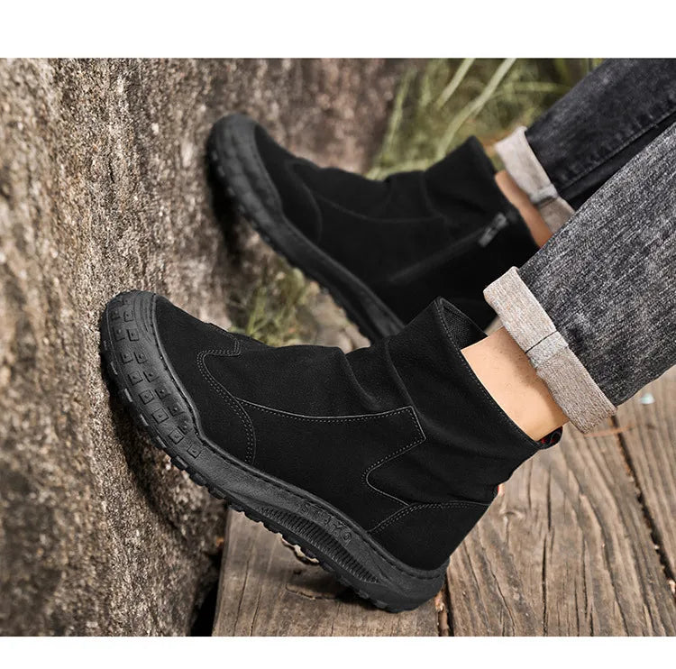 Botas Martin de caña alta para hombre, nuevo calzado de otoño, transpirables, de tendencia, versátiles, antideslizantes, para uso casual y laboral.