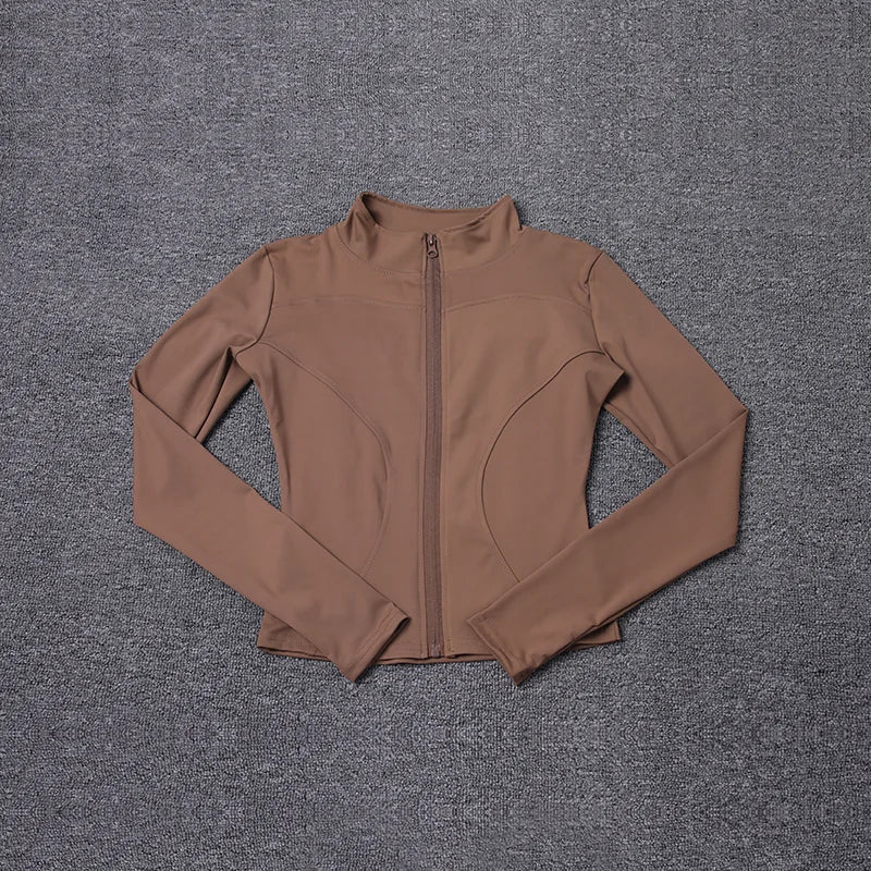 Chaqueta deportiva de manga larga para mujer, abrigo de entrenamiento, ropa de entrenamiento de gimnasio, ropa deportiva de yoga